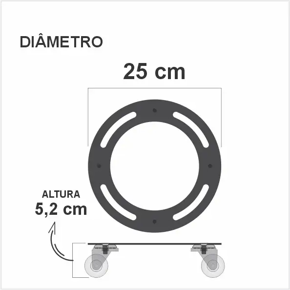 Diâmetro 25 cm