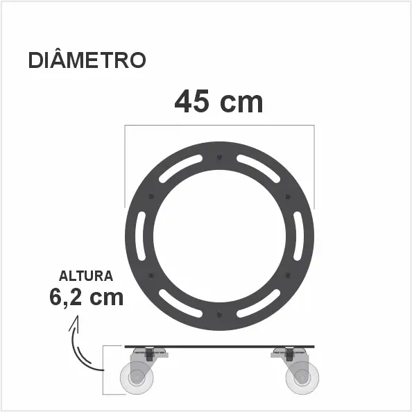 Diâmetro 45 cm