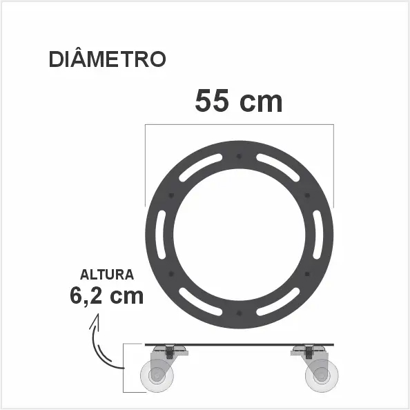 Diâmetro 55 cm